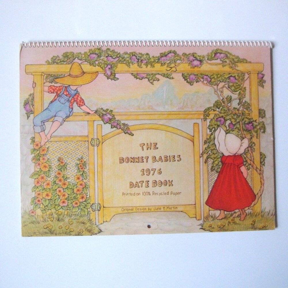 Vintage The Bonnet Babies 1976 Date Book Wall Calendar